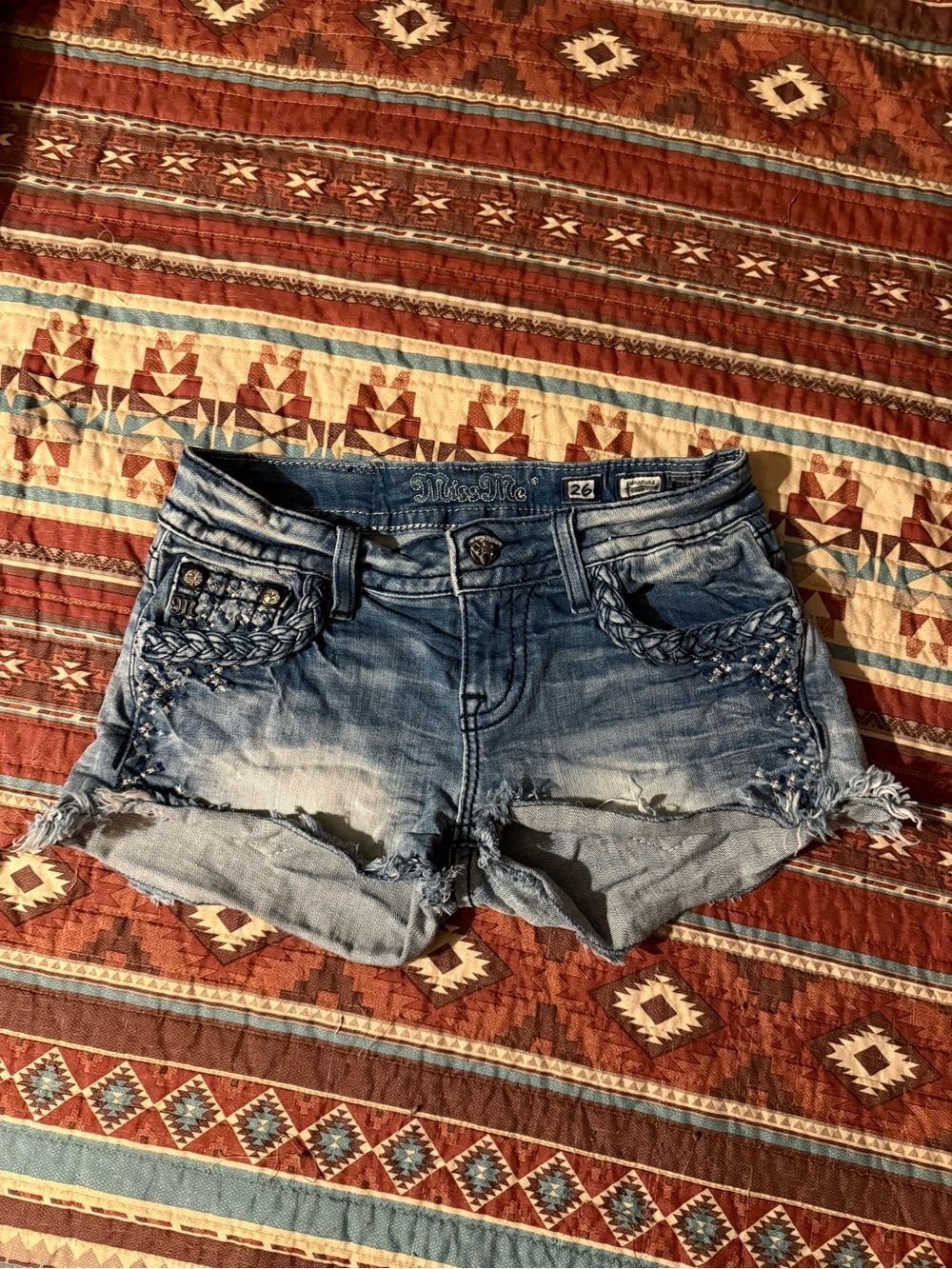 Miss Me Women's Distressed Denim Shorts size 26